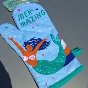 Mermaid Blue Q MERMAZING AQUA Oven Mitt Potholder 100% Cotton